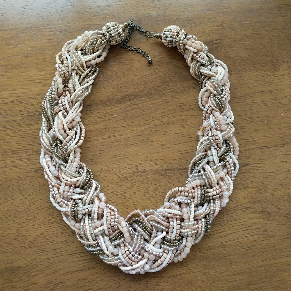 Beaded braided necklace